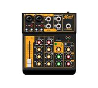 Faeymth Interfaz de Mezclador de Audio Mini4 Consola de DJ Bluetooth 5.0 OTG Reverb Tarjeta de Sonido de 48 V para TransmisióN en GrabacióN de PC Enchufe de la UE