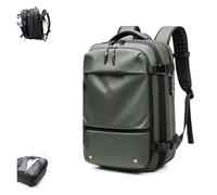 FAFAKO Mochila con Vacío, Mochila Avanzada For Equipaje De Mano, Mochila De Viaje De Compresión De Aire Al Vacío Expandible De 60 L, Impermeable Y Antirrobo(Green,Manual Press)