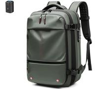 FAFAKO Mochila De Viaje Air Seal con Cierre Hermético, Resistente Al Agua Y Fácil De Transportar, Expandible Y De 60 litros, Impermeable, For Hombre.(Green,Air Pump)