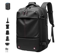 FAFAKO Mochila - Mochila con Airbag, Mochila De Viaje, Mochila De Viaje Expandible con De Vacío For Viajes De Negocios, Ranchos, Noches, Aventuras Y Urgencias.(Noir,Air Pump)