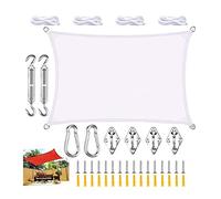 FAFAKO Toldo de protección contra el viento con protección UV, rectangular, con cuerda gratis para terraza, techo, jardín, cubierta para silla de huevo (blanco, 3 x 5 m)