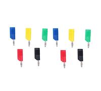 Fafeicy 10 Conectores Banana de 0.157 in, Conectores de Altavoz de Latón Niquelado, Envoltura de PE Aislada para Prueba Eléctrica 30 Vac 60 Vdc 32 A con 5 Colores