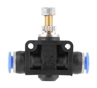 Fafeicy 10 piezas 0-1MPa Válvula de control de flujo de aire, 6mm conector de válvula de bola de control de flujo de aire neumático, Diseño de anillo de liberación y conexión rápida (1/4 '')