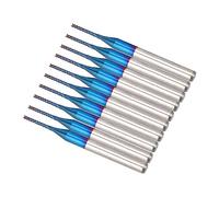 Fafeicy 10 Piezas Cortador de Fresado de Carburo para CNC, Broca de Corte de Molino de Extremo de Maíz Azul 1.0mm, Herramienta de Maquinaria de Precisión PC-B