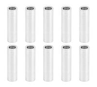 Fafeicy 10 Piezas Espaciadores Redondos de Aleación de Aluminio sin Rosca Accesorios de Soporte de Separador de 6 Mm de Diámetro Exterior para Espaciado de Piezas de Maquinaria y Soporte (Longitud