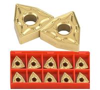 Fafeicy 10 Piezas Insertos de Torneado CNC de Carburo WNMG 432 / WNMG0804 para Torno, Conjunto de Herramientas con Corte Preciso y Alta Precisión