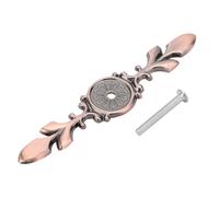 Fafeicy 10 placas traseras de mango de gabinete, aleación de zinc, estilo retro, con un solo agujero (118 mm-#1, cobre rojo)