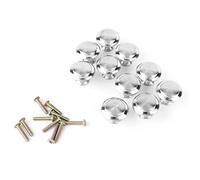 Fafeicy 10 Pomos Redondos de Acero Inoxidable para Armario, Tiradores de Cajón de Diseño Moderno, Fácil Instalación para Uso en Cocina y Baño