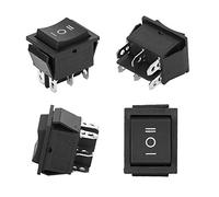 Fafeicy 10PCS Interruptores Basculantes 6 Pines 3 Niveles KCD4 Mini Panel de Interruptores 16A 250VAC Terminal Plateado Resistencia Al Calor para Bebederos Cintas de Correr Electrodomésticos