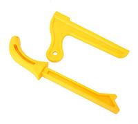 Fafeicy 2 piezas palo de empuje de seguridad, palo de empuje de sierra de madera 2 en 1 de plástico amarillo, herramienta práctica de carpintería de bloque de empuje de seguridad, Otras