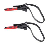 Fafeicy 2 Uds Llaves de Correa Mango de Nailon Agarre de Goma Llave Multifuncional para Abridor de Tarros Mantenimiento del Filtro de Aceite del Coche Fontanería del Hogar 6 Pulgadas