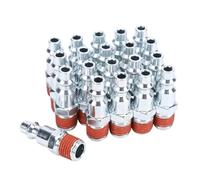 Fafeicy 20 Piezas de Accesorios para Mangueras de Aire Industriales, Adaptadores de Conexión Rápida de Rosca Macho NPT de 1/4 de Pulgada con Roscas Prerevestidas para Compresores de