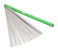 Fafeicy 300 mm Calibrador de espesores de espacio con 0.02-1 mm de espesor, 17 cuchillas métricas, Herramienta de medición de acero inoxidable, Diseño giratorio y plegable