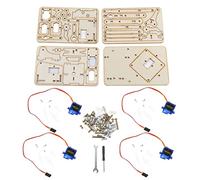 Fafeicy 4 Kit de Brazo Mecánico Robótico de Madera DOF, Brazo de Robot de Bricolaje con SG90 Servo Liviano 222g Robot de Madera Garra para Estudiantes y Aficionados