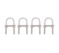 Fafeicy 4 Piezas de Acero Inoxidable 304 M12x150 Mm Perno Redondo en U con Tuercas Arandelas de Placa para Tubería de Madera Acero para Mecánicos Propietarios de Viviendas