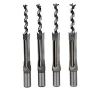 Fafeicy 4 Piezas de Taladro de Agujeros Cuadrados, 12.7 Mm 14 Mm 15 Mm de 16 Mm Herramienta de Taladro de Carpintería Acero para Cojinete para Máquina de Perforación de Orificio Cuadrado
