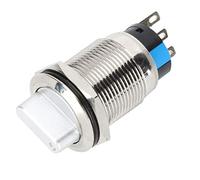 Fafeicy 40 Unidades de Interruptores de Perilla de 2 Posiciones, Interruptores Selectores Rotativos Impermeables, Autoblocantes, de Latón Niquelado de 19 Mm para Control industria