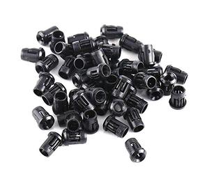 Fafeicy 50Pcs LED Portalámparas Soporte de Diodo Clip de Plástico Negro para Montaje en Bisel Temperatura -20°C a 120°C (3mm)