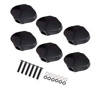 Fafeicy 6 Clavijas de Afinación de Guitarra de Aleación de Zinc con 6 Tornillos y 12 Anillos de Goma para Guitarras Acústicas, Eléctricas y folk. (BLACK)