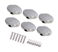 Fafeicy 6 Clavijas de Afinación de Guitarra de Aleación de Zinc con 6 Tornillos y 12 Anillos de Goma para Guitarras Acústicas, Eléctricas y folk. (SILVER)