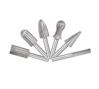 Fafeicy 6 piezas Lima de molienda giratoria, lima de perforación giratoria de acero con cojinetes, para resina de tallado fino, plástico, porcelana, metal blando, piedra(gris)
