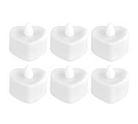 Fafeicy 6 Piezas Velas LED LED en Llamas en Batería Luces de té que Funcionan con Batería, en Forma de Corazón de Luz Blanca Romántica en Forma de Corazón para la Fiesta de la Mesa de