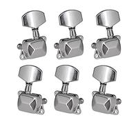 Fafeicy 6pcs Cadena de Guitarra Semi Cerrada Pecs 3L3R Guitar Machine Heads Tinters Pandillas para Electricidad o Acústica (SILVER)
