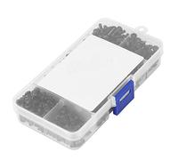 Fafeicy 720 Piezas M3*4/6/8/10/12 Tornillos con Cabeza de Botón Plana de Acero de Aleación Kit Surtido de Tuercas y Pernos con Caja de Plástico para Uso General en Piezas Mecánicas, Hogar y Oficina