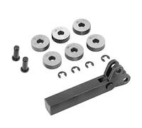 Fafeicy 7Pcs Herramienta de moleteado de Acero, 0.5/1/2mm Diagonal Dual Wheel Linear Knurl Set, con Dos Rodillos cruzan la dirección y 3 Tipos, para máquina cortadora de Torno
