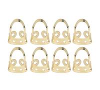 Fafeicy 8 Piezas de Guitarra de Acero Inoxidable Selecciones de Dedos de Metal Hueco Ajustable Banjo Pitchs para Guitarra Banjo Dobro (GOLD)