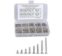 Fafeicy 800 Piezas Tornillos Autorroscantes de Cabeza Plana con Accionamiento Phillips M2 para Madera y Carpintería con Caja