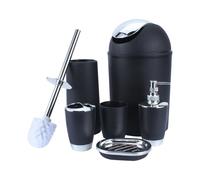 Fafeicy Accesorio de Baño de 6 Piezas Conjunto de Accesorios con Botella de Jabón Líquido y Soporte de Cepillo de Dientes, Organizador de la Baño de Resina para Encimera, Jabón.