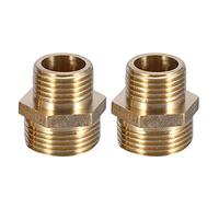 Fafeicy Accesorio de Tubería Macho Reductor de Boquilla Hexagonal de Latón de 3/4 a 1/2 Pulgada, Conector Resistente para Instalación de Grifos de Agua y tuberías. ((Grosor medio) 2pc)