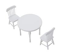 Fafeicy Accesorios de Casa de Muñecas, 1:12 Silla de Casa de Muñecas, Muebles de de Mesa de Comedor Muebles en Miniatura para en (Juego de mesas y sillas de Tres Piezas)