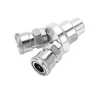 Fafeicy Acoplador Rápido de 2 Vías Rosca G1/2 Accesorio Neumático Conector de Aire Divisor Giratorio Acero Al Carbono Cromado con Rotación de 360 grados para Automoción Industrial ARO