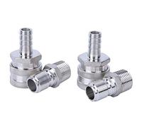 Fafeicy Adaptador de Acoplador de Barril, Conector Rápido de Acero Inoxidable 304 de 4 Piezas, Rosca Macho G1 2 con Conectores Hembra, Accesorio para Barril de Cerveza y Bebidas para Uso en Bares y