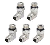 Fafeicy Adaptador Hidráulico de 1/4 Pulgadas, 37 Grados Macho a 1/4 Pulgadas SAE ORB Macho, Codo de 90 Grados, Acero Al Carbono para Válvulas Hidráulicas, Bombas, Cilindros