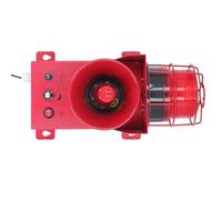 Fafeicy Alarma de Sirena Industrial Luz Estroboscópica 130 DB Volumen Ajustable 3 Tonos IP65 Alarma Estroboscópica LED Impermeable con Soporte de Pared para Sitios de Construcción (DC24V)