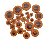 Fafeicy Almohadillas para Saxofón Alto, 25 Piezas Eb Alto Sax Sound Hole Seal Pads de 8,5 Mm a 46 Mm, Varios Tamaños para Reparación de Reemplazo (BROWN)