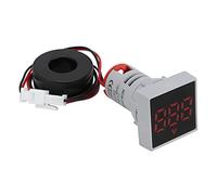 Fafeicy Amperímetro digital, AD16-22FSA AC 220V Medidor de corriente digital Luz de señal cuadrada Medidor de corriente Panel mate Amperímetro Luz indicadora de señal, para electricidad(rojo)