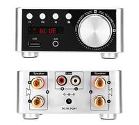 Fafeicy Amplificador de Audio Digital con Bluetooth 5.0, 50W x 2, Hi-Fi Estéreo, Reproductor de Tarjeta de Memoria para el Hogar