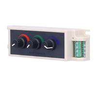 Fafeicy Atenuador de Perilla RGB, Ajuste de Brillo de Luz LED Inteligente Controlador de 3 Canales con Tecnología Digital PWM, para Tiras de Luces LED DC 12V 24V