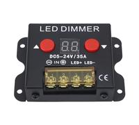 Fafeicy Atenuador LED, Atenuador de Tira de Luz PWM de Aleación de Aluminio, DC 5-24V 35A Control de Botón de Pantalla Digital para el Hogar, Oficina, Negocios, Ajuste de Brillo de la Tira de Luz LED