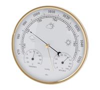 Fafeicy Barómetro de Pared 180mm, Termómetro Higrómetro con Dial Grande y Fácil Lectura, Acabado Latón Vintage para Monitoreo del Clima Interior