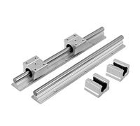 Fafeicy Barra de Deslizamiento Lineal SBR12 2 Piezas 300mm 12mm, con 4 Cojinetes de Deslizamiento y Manija de Ajuste para Enrutador CNC, Fresadora y Torno de Bricolaje