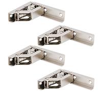 Fafeicy Bisagras para Armarios con Forma de Puente, sin Necesidad de Taladrar, Cierre Suave, Niqueladas, de Alta Resistencia, 16,6 Cm, para Armarios de Cocina, Roperos y librerías.