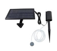 Fafeicy Bomba de Aire Soleada, IP64 Modos Estables Impermeables 3 Botones Airator Solar Solar Pond 66H Tiempo de Trabajo 10 V 8W para Pequeños Estanques de Pescado