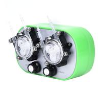 Fafeicy Bomba Peristáltica, Mini Bomba Autocebante con Motor de CC de 12 V, Perilla Giratoria Doble, Luz de Recordatorio Inteligente, Cabezal de ((40-160 ml/min) × 2 (G728-2-3) Enchufe UE)