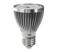 Fafeicy Bombilla de Cultivo de Espectro Completo de 60 W E27 con 40 LED Rojos, 14 Azules, 2 Infrarrojos y 2 Ultravioleta para Plantas de Interior, Hidroponía y acuarios.