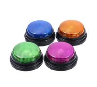 Fafeicy Botón de Grabación de Voz, 4 Botones de Conversación Grabables de 4 Colores con Luz LED, Entrenamiento de Mascotas para Cachorros para Perros, Tamaño Pequeño Fácil de Usar,